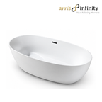 Arris Infinity ars - M1610 Zona Villa 1400mm / 1500mm / 1600mm / 1700mm White One-Piece Freestanding Oval Soaking Bathtub