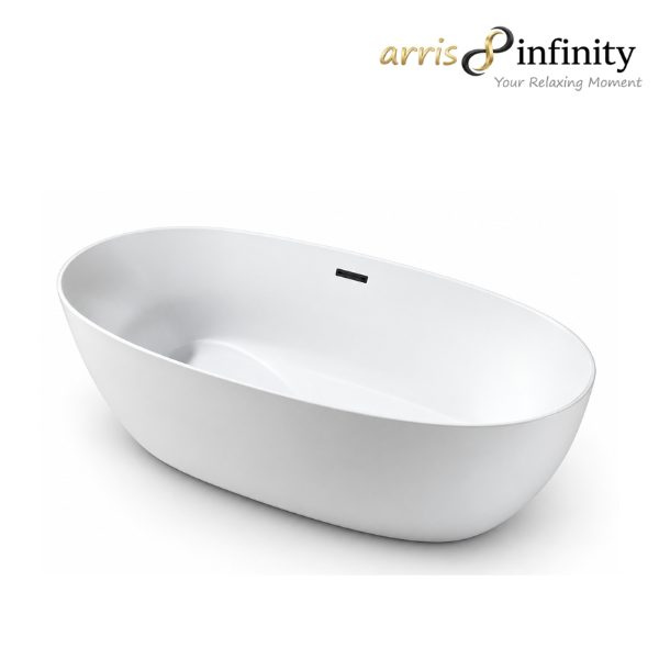Arris Infinity ars - M1610 Zona Villa 1400mm / 1500mm / 1600mm / 1700mm White One-Piece Freestanding Oval Soaking Bathtub