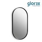 Glorex GLC PLM5090A282(BK) Wall Mounted Shape Wall Mirror 500×900mm Slim 28mm Aluminium Frame Vertical & Horizontal Mount