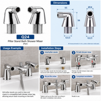 Onimi Q24 Pillar Stand Bath Shower Mixer – Chrome Deck Mounted Bath Mixer Pillar Legs