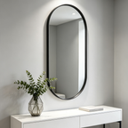 Glorex GLC PLM5090A282(BK) Wall Mounted Shape Wall Mirror 500×900mm Slim 28mm Aluminium Frame Vertical & Horizontal Mount