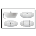 Arris Infinity ars - M1610 Zona Villa 1400mm / 1500mm / 1600mm / 1700mm White One-Piece Freestanding Oval Soaking Bathtub