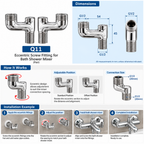 Onimi Q11 Eccentric Screw Fitting for Bath Shower Mixer – Chrome Adjustable Bath Mixer Connector Pair