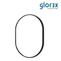 Glorex GLC 2004A/B Wall Mounted Black Pill Shape Wall Mirror 500×700mm Slim 28mm Aluminium Frame Vertical Mount Only