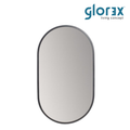 Glorex GLC PLM5090W(LG) Wall Mounted Pill Shape Wall Mirror 500×900mm Light Grey Rubber Wood Frame