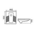Saniware SP-509 595mm Rectangular Squatting Pan W.C Built-In Platform Tandas Cangkung 595 x 460 x 180mm for Bathroom & Commercial Washroom