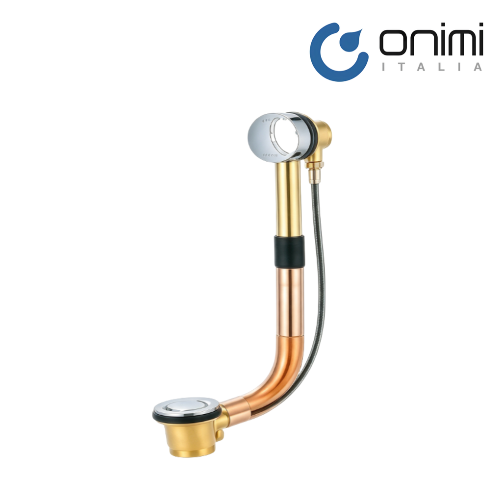 Onimi LBPW1 Brass Bath Pull Waste with Overflow – Chrome & Brass