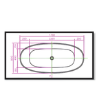 Arris Infinity ars - D8371 FS Lilas 1700mm Freestanding Oval Soaking Bathtub with Dark Brown Textured Exterior and White Interior