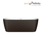 Arris Infinity ars - D8376 FS Careca 1700mm Freestanding Oval Soaking Bathtub with Dark Brown Textured Exterior and White Interior