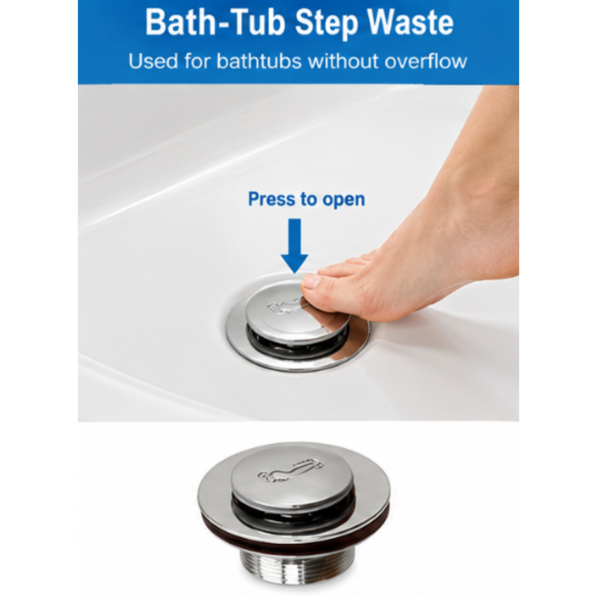 Onimi LBSW1 Push Button Bath Waste – Chrome