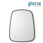 Glorex GLC RT6080A/B Wall Mounted Black Rounded Trapezoid Wall Mirror 600×800mm Slim 28mm Aluminium Frame Vertical Mount