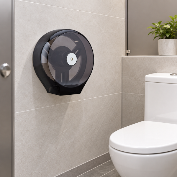 Saniware SWP-BF-1200/B 280mm Black Jumbo Roll Paper Dispenser Wall Mounted Toilet Tissue Holder Tisu Tandas for Commercial Toilet & Washroom