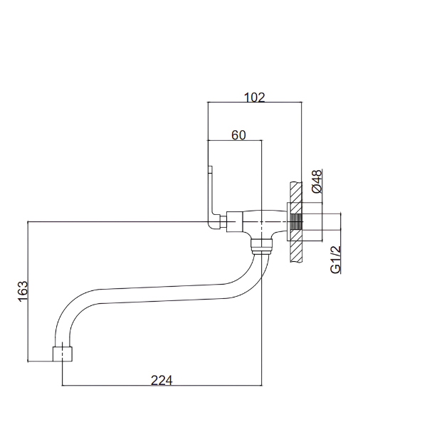 Saniware SWP-BR-3366A Chrome Ablution Tap Suitable for: Ablution Areas, Mosques, Prayer Rooms and Foot Washing Points