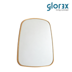 Glorex GLC RT6080A/G Wall Mounted Gold Rounded Trapezoid Wall Mirror 600×800mm Slim 28mm Aluminium Frame Vertical Mount