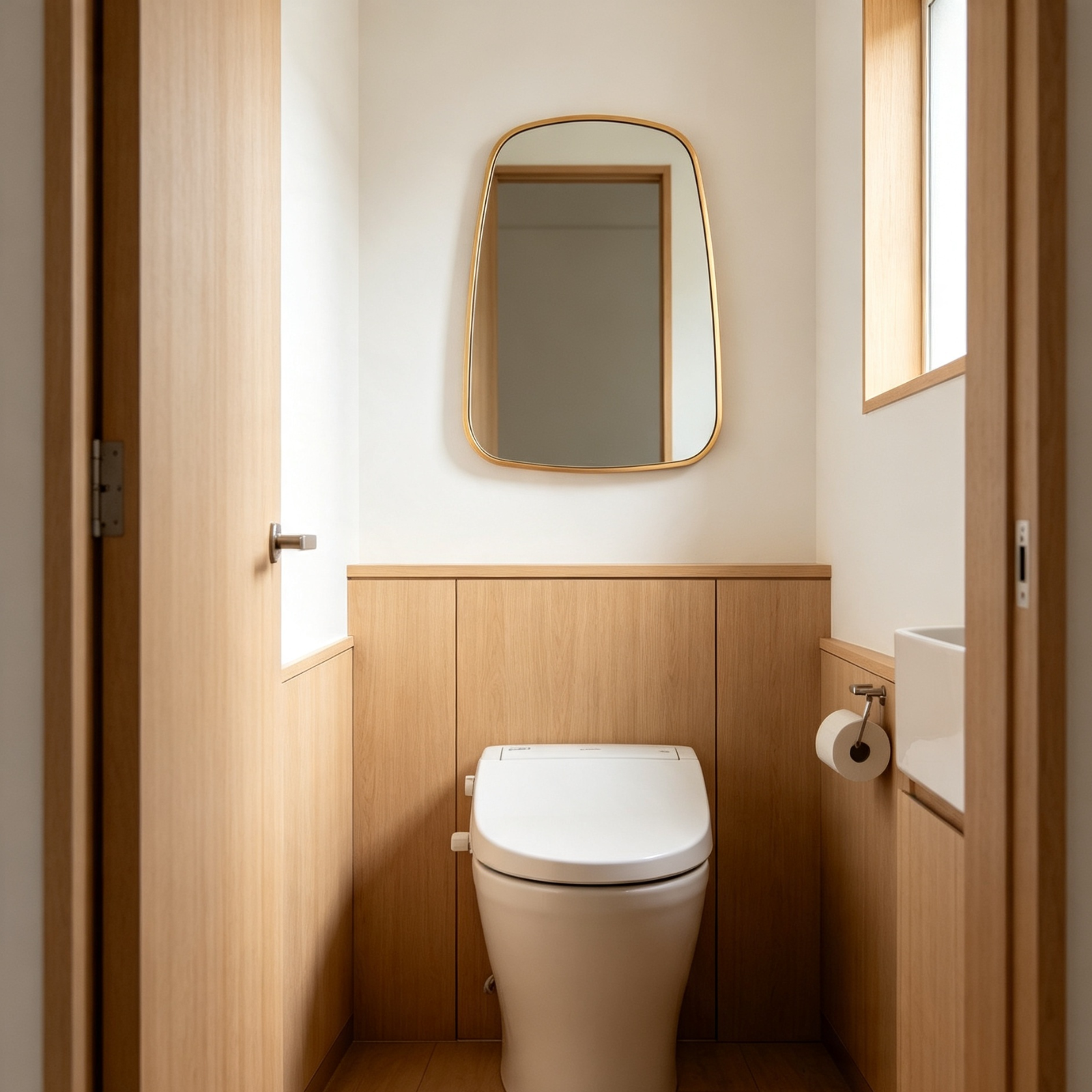 Glorex GLC RT6080A/G Wall Mounted Gold Rounded Trapezoid Wall Mirror 600×800mm Slim 28mm Aluminium Frame Vertical Mount