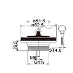 Onimi C01011 Pull Up Basin Waste with Lever Mechanism – Chrome