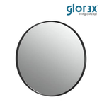 Glorex GLC RD80A282(BK) Wall Mounted Black Round Wall Mirror 800mm Diameter Slim 28mm Aluminium Frame