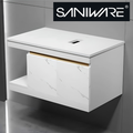 Saniware SWBC‑C5401‑WH 600mm White Wall‑Mounted Stainless Steel Vanity Cabinet with Countertop – Premium Bathroom Storage & Renovation Unit