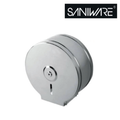 Saniware SWP-BF-1100 SUS304 Stainless Steel Round Tissue Dispenser Hairline Finish Wall Mounted Toilet Paper Holder 255 x 264 x 138mm