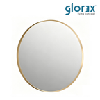 Glorex GLC RD60A282(GGD) Wall Mounted Green Gold Round Wall Mirror 600mm Slim 28mm Aluminium Frame