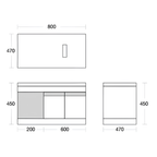Saniware SWBC‑C5601‑WH 800mm White Wall‑Mounted Stainless Steel Vanity Cabinet with Countertop Premium Bathroom Storage & Renovation Unit