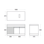 Saniware SWBC‑C5801‑WH 1000mm White Wall‑Mounted Stainless Steel Vanity Cabinet with Countertop – Premium Bathroom Storage & Renovation Unit