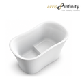 Arris Infinity ars - D8332 - 130 Marco 1300mm White One-Piece Freestanding Soaking Bathtub with Built-In Seat