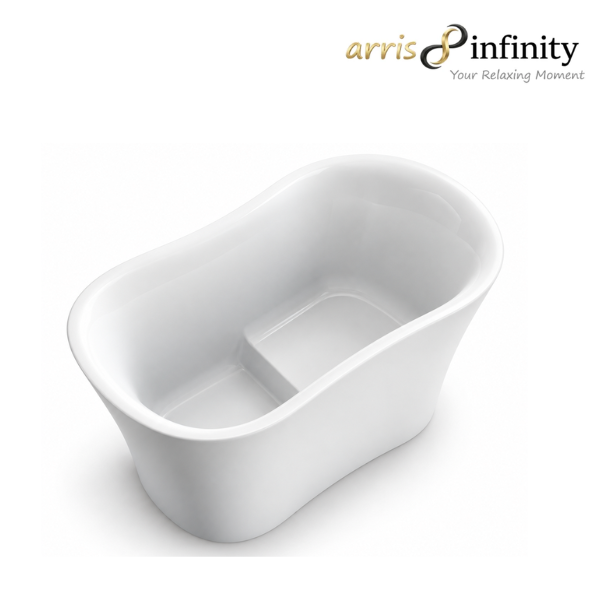 Arris Infinity ars - D8332 - 130 Marco 1300mm White One-Piece Freestanding Soaking Bathtub with Built-In Seat