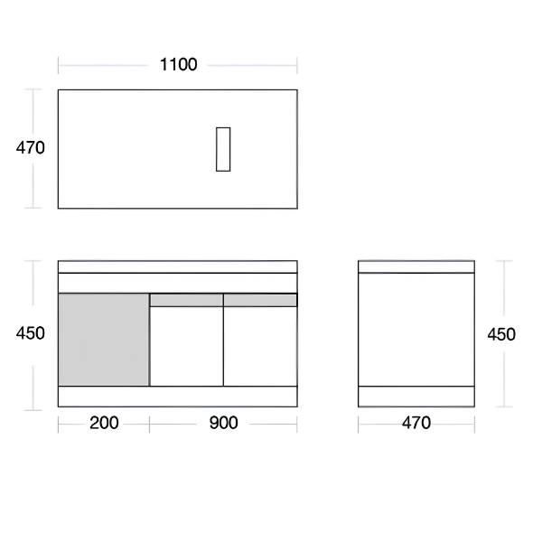 Saniware SWBC‑C5901‑WH 1100mm White Wall‑Mounted Stainless Steel Vanity Cabinet with Countertop – Premium Bathroom Storage & Renovation Unit