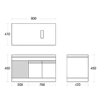 Saniware SWBC‑C5701‑WH 900mm White Wall‑Mounted Stainless Steel Vanity Cabinet with Countertop – Premium Bathroom Storage & Renovation Unit