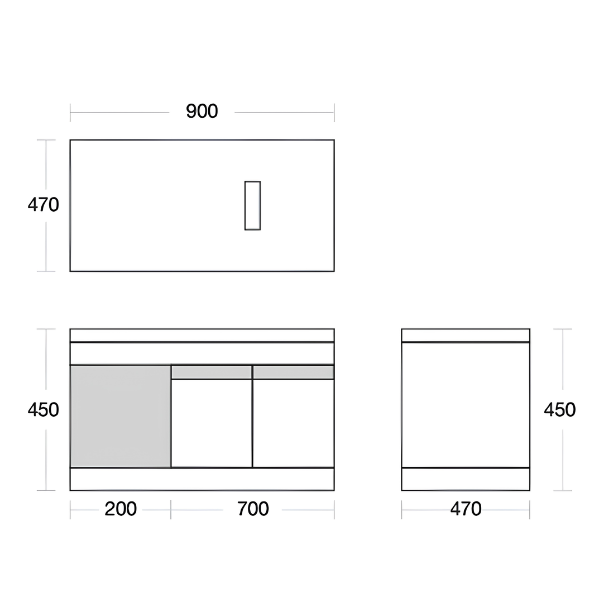 Saniware SWBC‑C5701‑WH 900mm White Wall‑Mounted Stainless Steel Vanity Cabinet with Countertop – Premium Bathroom Storage & Renovation Unit
