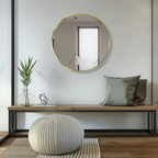 Glorex GLC RD60A282(GGD) Wall Mounted Green Gold Round Wall Mirror 600mm Slim 28mm Aluminium Frame