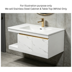 Saniware SWBC‑C5401‑WH 600mm White Wall‑Mounted Stainless Steel Vanity Cabinet with Countertop – Premium Bathroom Storage & Renovation Unit