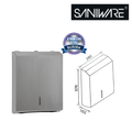 Saniware SWP-BF-1101 SUS304 Stainless Steel Rectangular Tissue Dispenser Hairline Finish Wall Mounted Paper Towel Holder 280 x 370 x 102mm