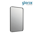 Glorex 5070-B Matte Black Rounded Rectangle Mirror 500×700mm 27mm Aluminium Frame Large Bathroom Mirror