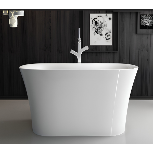Arris Infinity ars - D8332 - 130 Marco 1300mm White One-Piece Freestanding Soaking Bathtub with Built-In Seat