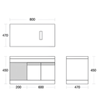 Saniware SWBC‑C5602‑BLK 600mm Black Wall‑Mounted Stainless Steel Vanity Cabinet with Countertop – Premium Bathroom Storage & Renovation Unit