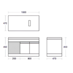 Saniware SWBC‑C5802‑BLK 1000mm Black Wall‑Mounted Stainless Steel Vanity Cabinet with Countertop – Premium Bathroom Storage & Renovation Unit