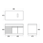 Saniware SWBC‑C5402‑BLK 600mm Black Wall‑Mounted Stainless Steel Vanity Cabinet with Countertop – Premium Bathroom Storage & Renovation Unit