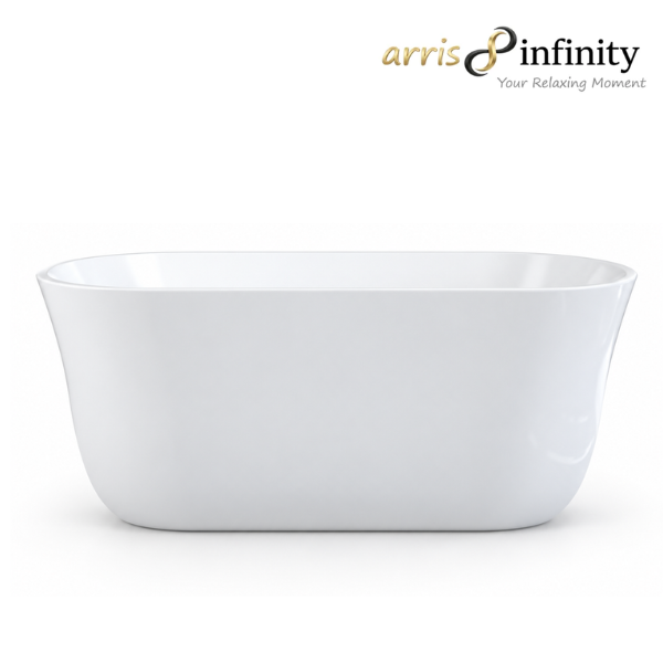 Arris Infinity ars - D8330 - 140 ARTES 1400mm White One-Piece Freestanding Rounded Rectangular Soaking Bathtub