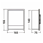Onimi A120 165 × 165 × 75mm Stainless Steel 304 Polished Chrome Anti-Splash Concealed Single Toilet Paper Roll Holder – Wall Mounted