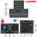 Livinox LCH-1016-90GM Hood + LGH-2016 2B-GM Hob + LBO-3016A-75GM Built-In Oven Package | Matte Grey