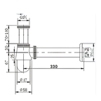 Onimi TP-B-C53012 Brass Bottle Trap 1 1/4" (32mm) Suitable For Chrome Finish Basin Trap