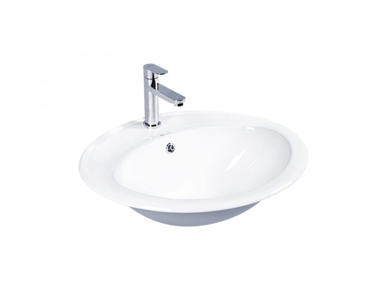 DOCASA 201 560mm Ceramic White Above Counter Basin Sinki Tandas Bilik Mandi For Bathroom,Dining Area, And Outdoor