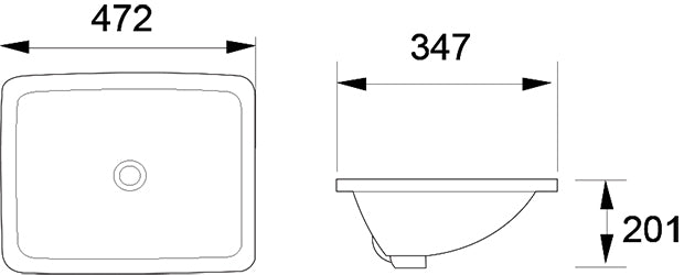 DOCASA 2018 472mm Ceramic White Under Counter Basin Sinki Tandas Bilik Mandi For Bathroom,Dining Area,Outdoor Murah