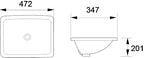 DOCASA 2018 472mm Ceramic White Under Counter Basin Sinki Tandas Bilik Mandi For Bathroom,Dining Area,Outdoor Murah