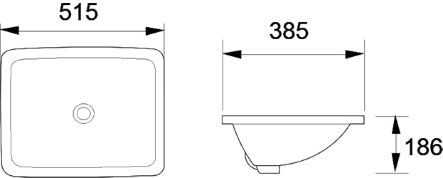 DOCASA 2020 515mm Ceramic White Under Counter Basin Sinki Tandas Bilik Mandi For Bathroom,Dining Area,Outdoor Murah