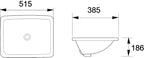 DOCASA 2020 515mm Ceramic White Under Counter Basin Sinki Tandas Bilik Mandi For Bathroom,Dining Area,Outdoor Murah