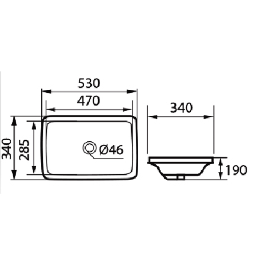 DOCASA 202A 24" 530mm Ceramic White Under Counter Basin Sinki Tandas Bilik Mandi For Bathroom,Dining Area,Outdoor Murah