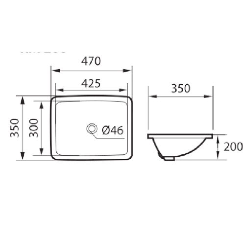 DOCASA 202C 470mm Ceramic White Under Counter Basin Sinki Tandas Bilik Mandi For Bathroom,Dining Area,Outdoor Murah